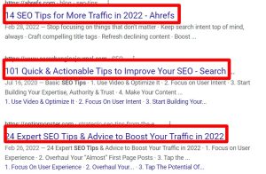 search results snippet form
